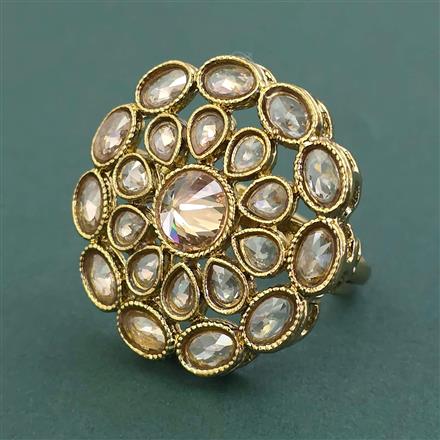 Antique Adjustable Ring With Mehndi Plating