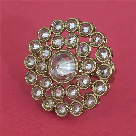 Antique Adjustable Ring With Mehndi Plating