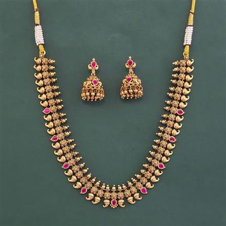 Antique Classic Necklace With Matte Gold Plating