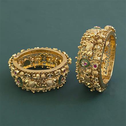 Antique Openable Bangles With Matte Gold Plating