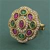 Antique Adjustable Ring With Mehndi Plating
