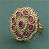 Antique Adjustable Ring With Mehndi Plating