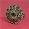 Antique Adjustable Ring With Mehndi Plating
