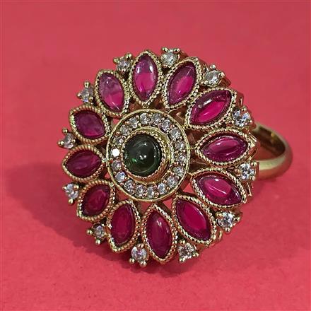 Antique Adjustable Ring With Mehndi Plating