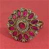 Antique Adjustable Ring With Mehndi Plating
