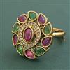 Antique Adjustable Ring With Mehndi Plating