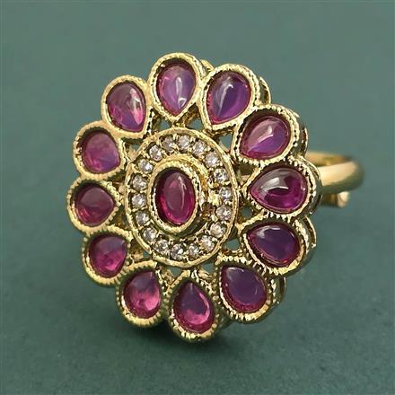 Antique Adjustable Ring With Mehndi Plating