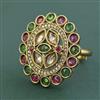 Antique Adjustable Ring With Mehndi Plating