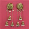 Antique Moti Earring With Matte Gold Plating