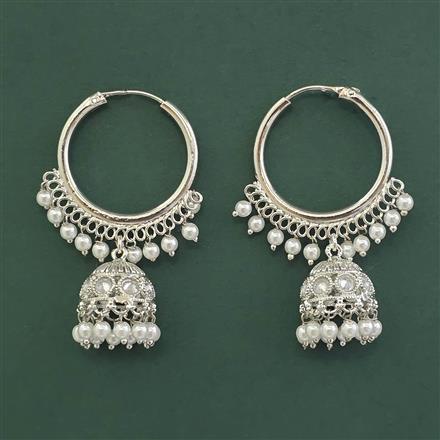 Antique Jhumki With Rhodium Plating