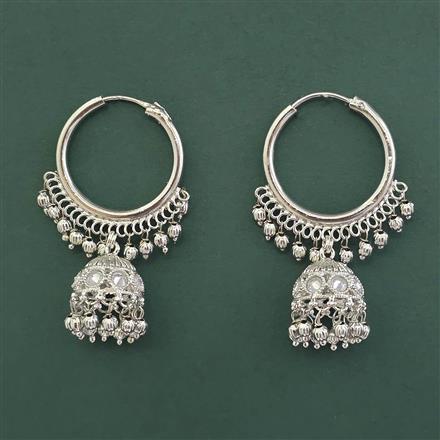 Antique Jhumki With Rhodium Plating