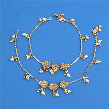 Antique Moti Payal With Gold Plating