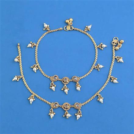 Antique Moti Payal With Gold Plating