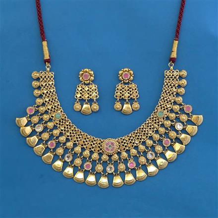 Antique Classic Necklace With Matte Gold Plating
