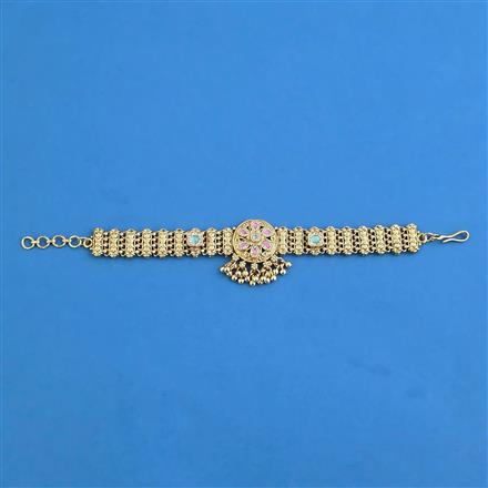 Antique Adjustable Bracelet With Matte Gold Plating