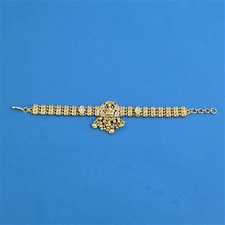 Antique Adjustable Bracelet With Matte Gold Plating