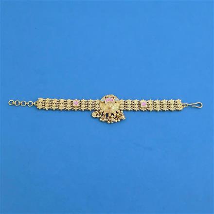 Antique Adjustable Bracelet With Matte Gold Plating