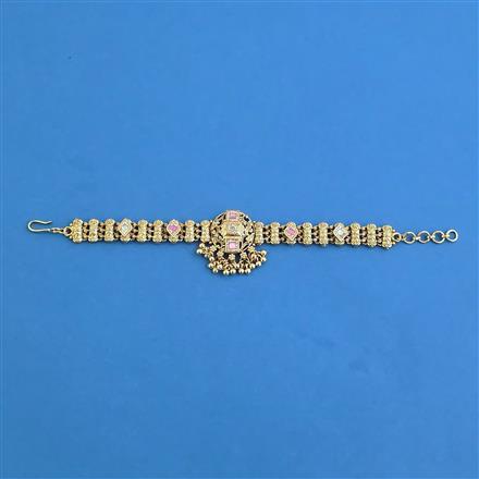 Antique Adjustable Bracelet With Matte Gold Plating