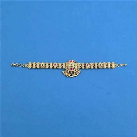 Antique Adjustable Bracelet With Matte Gold Plating