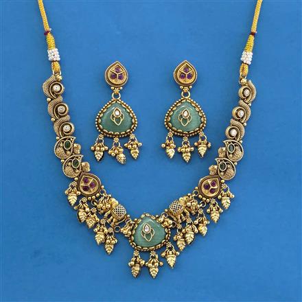 Antique Heritage Necklace With Matte Gold Plating
