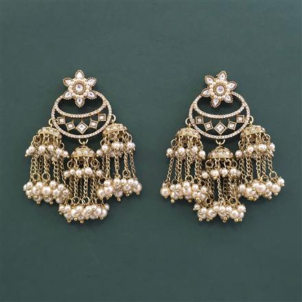Antique Moti Earring With Mehndi Plating