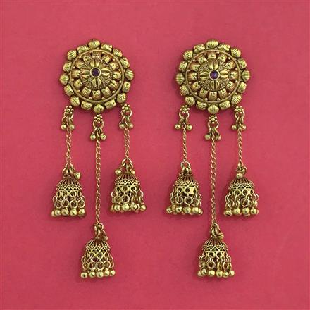 Antique Classic Earring With Matte Gold Plating