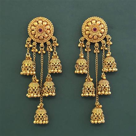 Antique Classic Earring With Matte Gold Plating