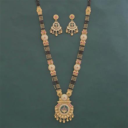 Antique Moti Mangalsutra With Matte Gold Plating