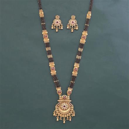 Antique Long Mangalsutra With Matte Gold Plating