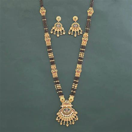 Antique Long Mangalsutra With Matte Gold Plating