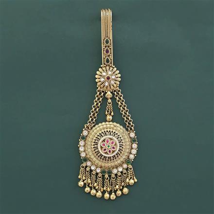 Antique Moti Jhuda With Matte Gold Plating
