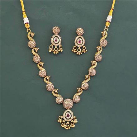 Antique Classic Necklace With Matte Gold Plating
