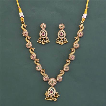 Antique Classic Necklace With Matte Gold Plating