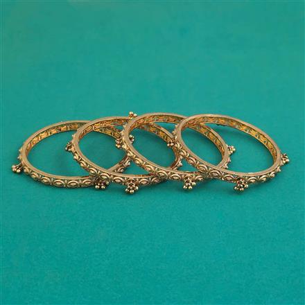 Antique 4 Pc Classic Bangles with Matte Gold Plating