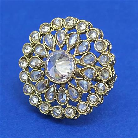 Antique Adjustable Ring with Mehndi Plating