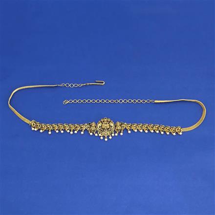 Antique Moti Belt With Matte Gold Plating