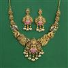 Antique Temple Necklace With Matte Gold Plating