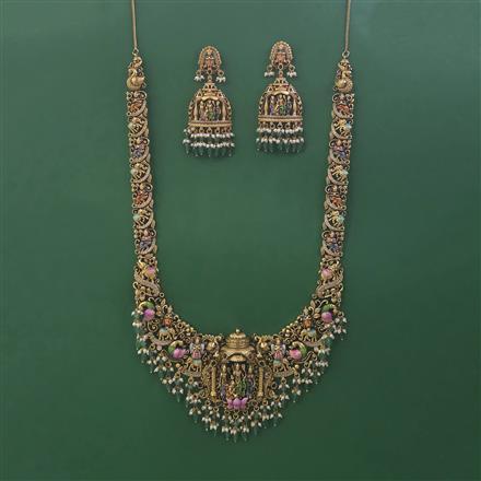 Antique Temple Necklace With Matte Gold Plating