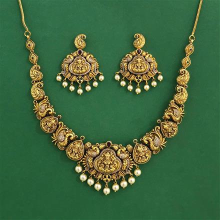 Antique Temple Necklace With Matte Gold Plating