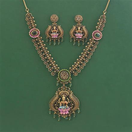 Antique Temple Necklace With Matte Gold Plating