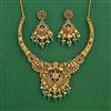 Antique Moti Necklace With Matte Gold Plating
