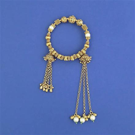 Antique Adjustable Bracelet With Matte Gold Plating