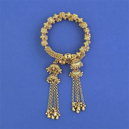 Antique Adjustable Bracelet With Matte Gold Plating