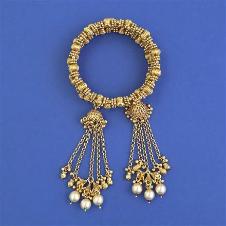 Antique Adjustable Bracelet With Matte Gold Plating