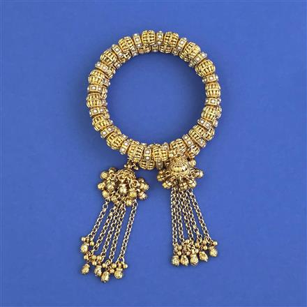 Antique Adjustable Bracelet With Matte Gold Plating