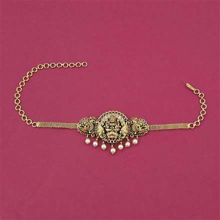 Antique Adjustable Baju Band with Matte Gold Plating