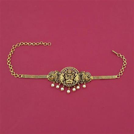 Antique Adjustable Baju Band with Matte Gold Plating