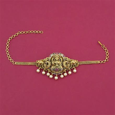 Antique Adjustable Baju Band with Matte Gold Plating