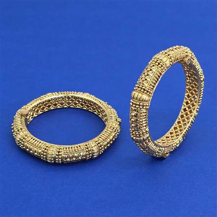 Antique Openable Bangles with Matte Gold Plating