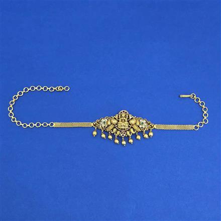 Antique Moti Baju Band With Matte Gold Plating